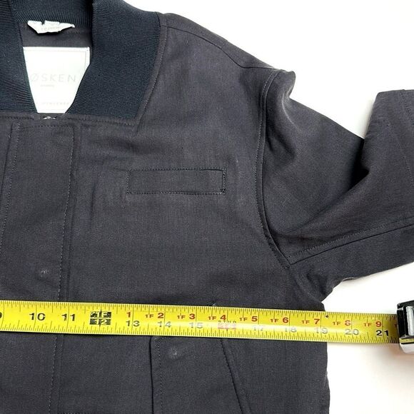 Sosken Charcoal Bomber Layered Combo Jacket & Striped Shirt Cotton Blend size 0 - Picture 15 of 16